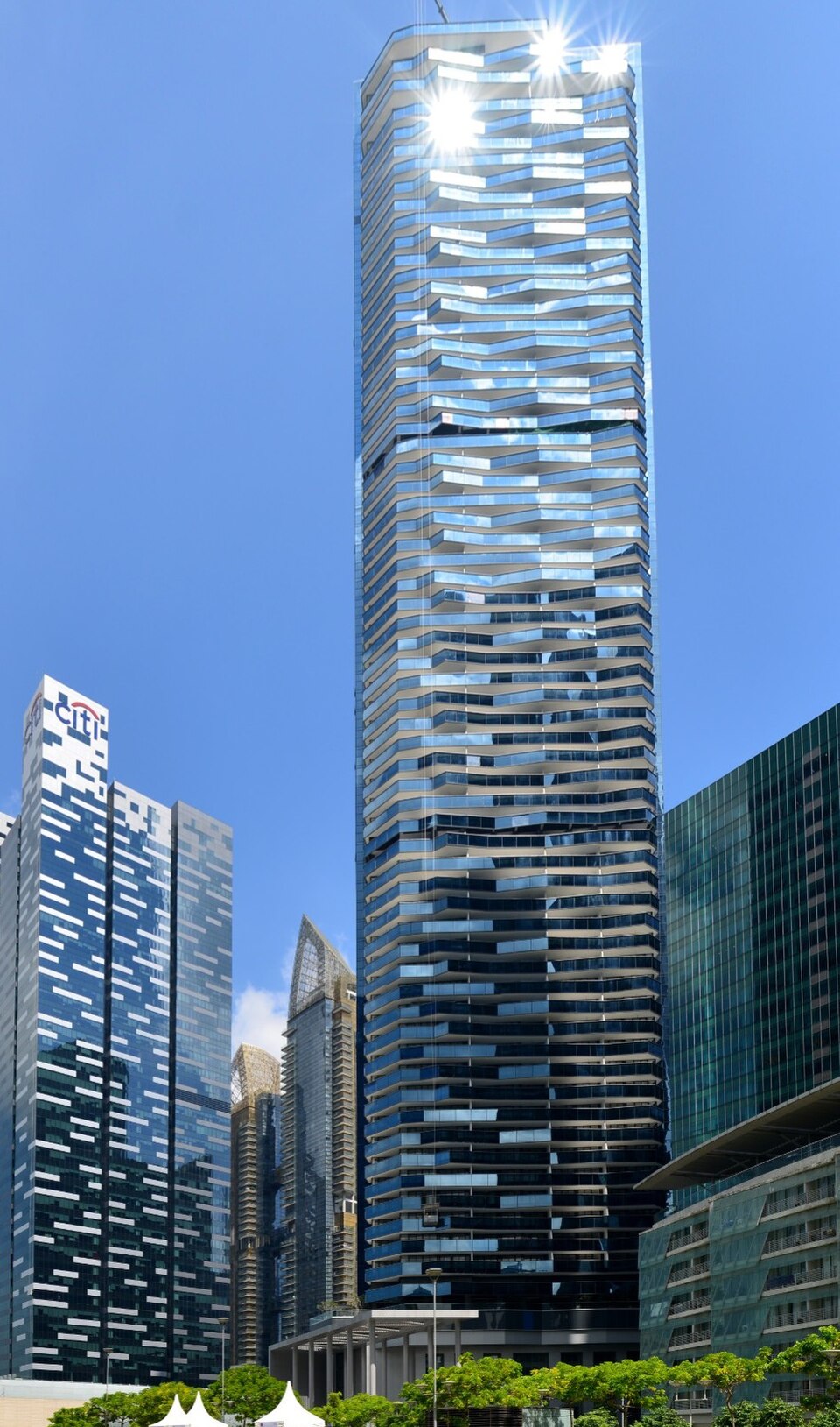Marina Bay Suites development exterior, photographed in 2013